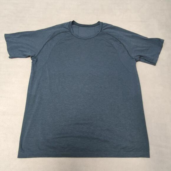 Lululemon T Shirt Mens XXL Blue Short Sleeve Active Live In Practice Performance - Picture 1 of 9